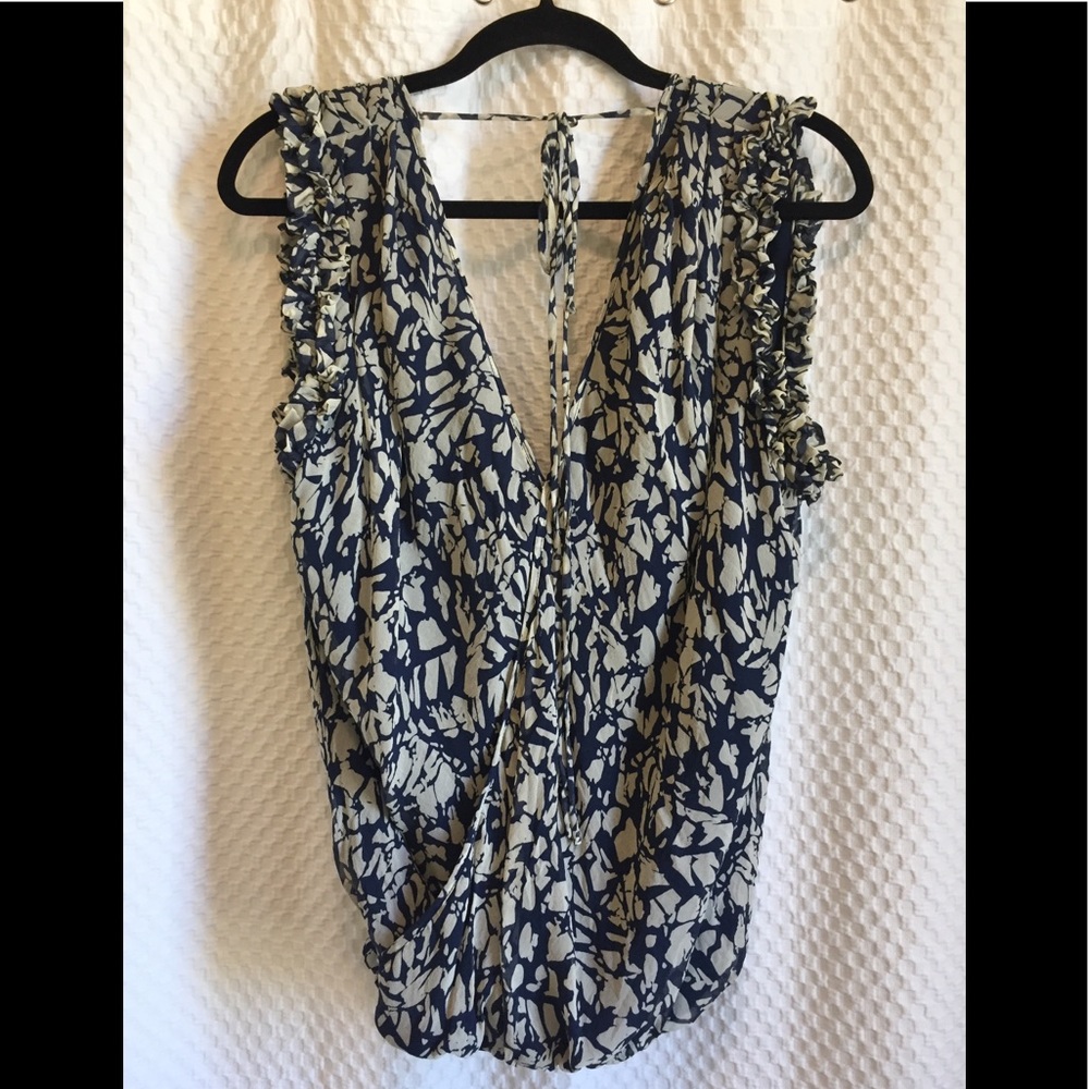 MM Couture Wrap Open Back Blouse